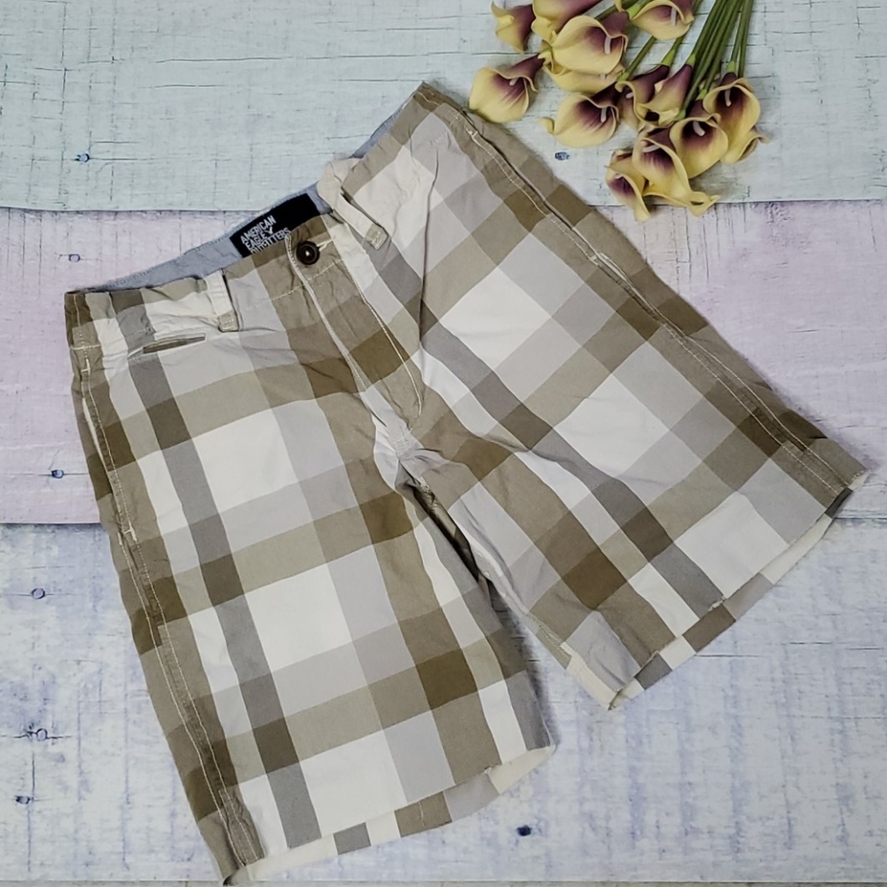 AEO Plaid Flat Front Men's Shorts